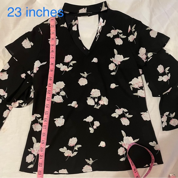 Black Floral Ruffle Blouse Candies - Picture 4 of 7